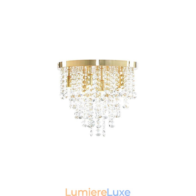 Plafonnier semi-encastré en cristal moderne à 9 lumières (culot d'ampoule G9)
