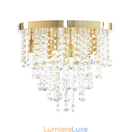 Plafonnier semi-encastré en cristal moderne à 9 lumières (culot d'ampoule G9) Plafonnier semi-encastré en cristal moderne à 9 lumières (culot d'ampoule G9)