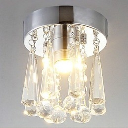 Plafonnier semi-encastré à 1 lumière en cristal