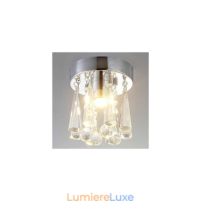 Plafonnier semi-encastré à 1 lumière en cristal