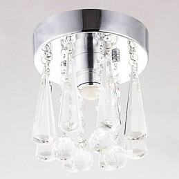 Plafonnier semi-encastré à 1 lumière en cristal
