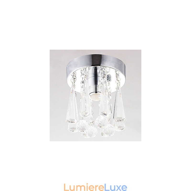 Plafonnier semi-encastré à 1 lumière en cristal
