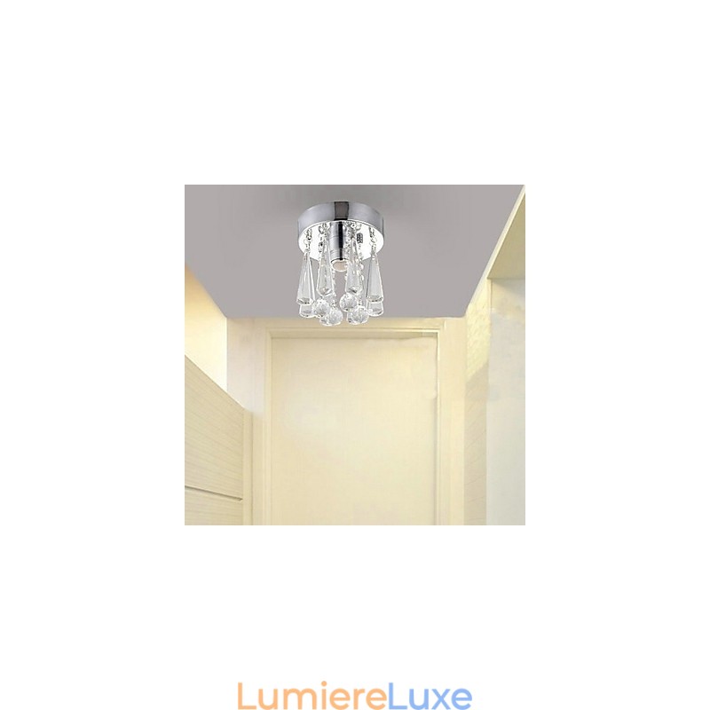 Plafonnier semi-encastré à 1 lumière en cristal