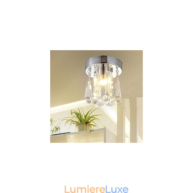 Plafonnier semi-encastré à 1 lumière en cristal