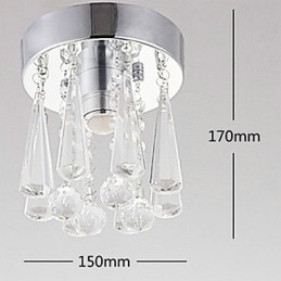 Plafonnier semi-encastré à 1 lumière en cristal