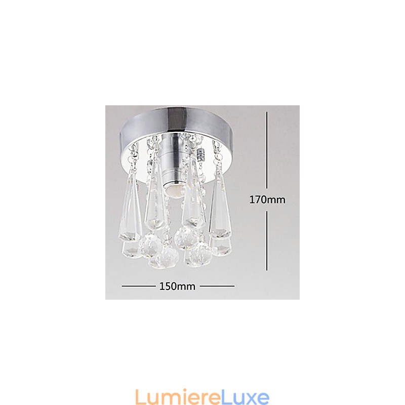 Plafonnier semi-encastré à 1 lumière en cristal