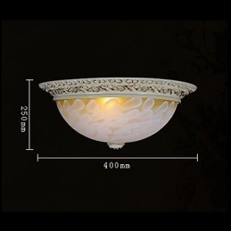 Plafonnier blanc à motifs en verre, résine, sculpture dorée, style européen classique