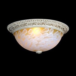 Plafonnier blanc à motifs en verre, résine, sculpture dorée, style européen classique