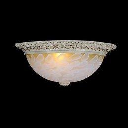 Plafonnier blanc à motifs en verre, résine, sculpture dorée, style européen classique