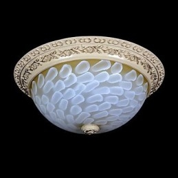 Plafonnier blanc à motifs en verre, résine, sculpture dorée, style européen classique