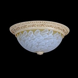 Plafonnier blanc à motifs en verre, résine, sculpture dorée, style européen classique
