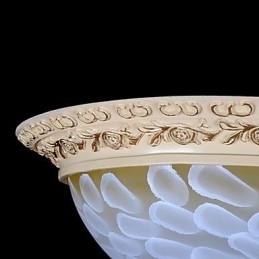 Plafonnier blanc à motifs en verre, résine, sculpture dorée, style européen classique