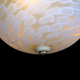 Plafonnier blanc à motifs en verre, résine, sculpture dorée, style européen classique