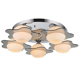 Plafonnier moderne encastré 5 lumières en métal contemporain