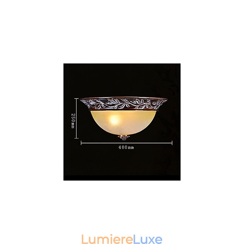 Plafonnier blanc jaune verre résine argent sculpture classique européen