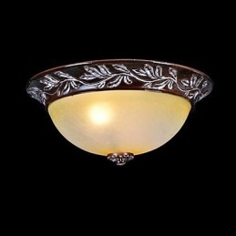 Plafonnier blanc jaune verre résine argent sculpture classique européen