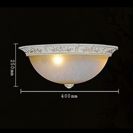 Plafonnier blanc en verre jaune blanc, motif sculpté en résine, style classique européen