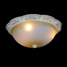 Plafonnier blanc en verre jaune blanc, motif sculpté en résine, style classique européen
