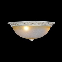 Plafonnier blanc en verre jaune blanc, motif sculpté en résine, style classique européen