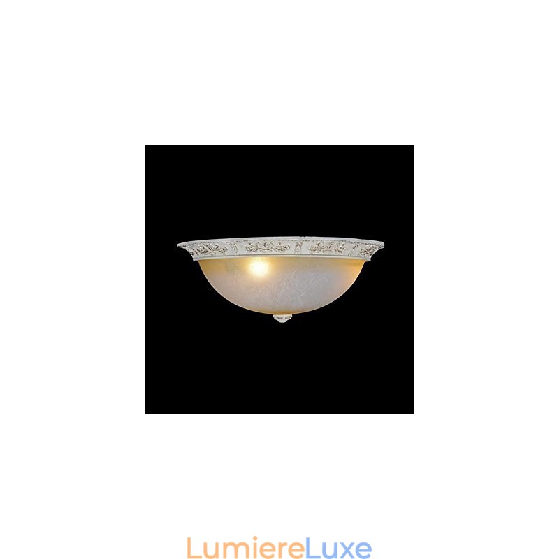 Plafonnier blanc en verre jaune blanc, motif sculpté en résine, style classique européen