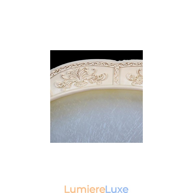 Plafonnier blanc en verre jaune blanc, motif sculpté en résine, style classique européen