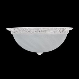 Plafonnier blanc en verre et résine sculptée, style européen classique