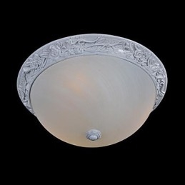 Plafonnier blanc en verre et résine sculptée, style européen classique