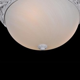 Plafonnier blanc en verre et résine sculptée, style européen classique