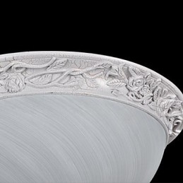 Plafonnier blanc en verre et résine sculptée, style européen classique