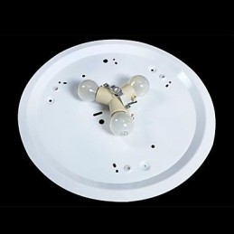 Plafonnier blanc en verre et résine sculptée, style européen classique