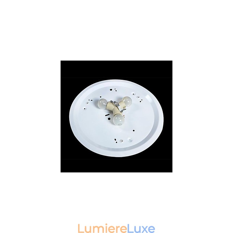 Plafonnier blanc en verre et résine sculptée, style européen classique