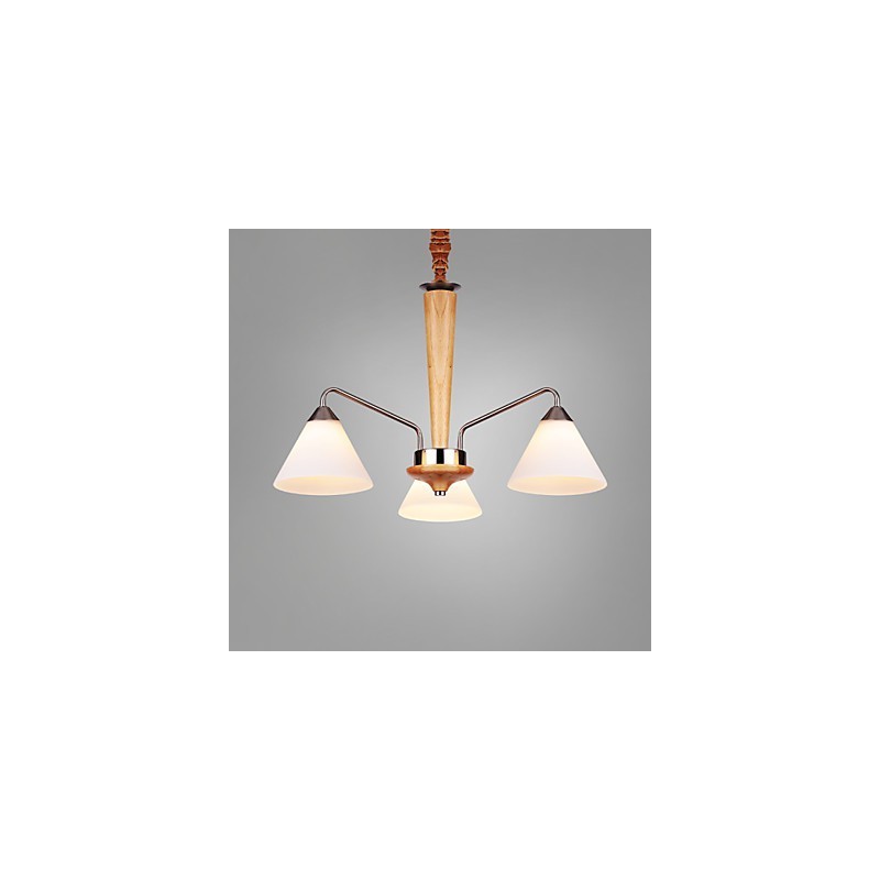 Plafonnier en bois et bambou style mini vintage