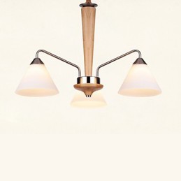 Plafonnier en bois et bambou style mini vintage