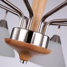 Plafonnier en bois et bambou style mini vintage