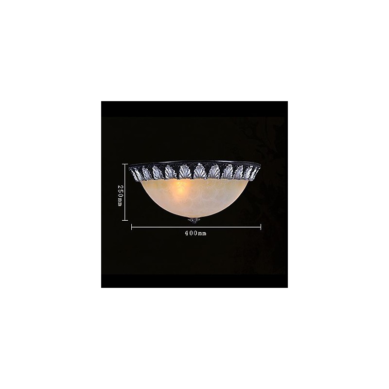 Plafonnier à motif en verre, résine, sculpture argentée, style européen classique
