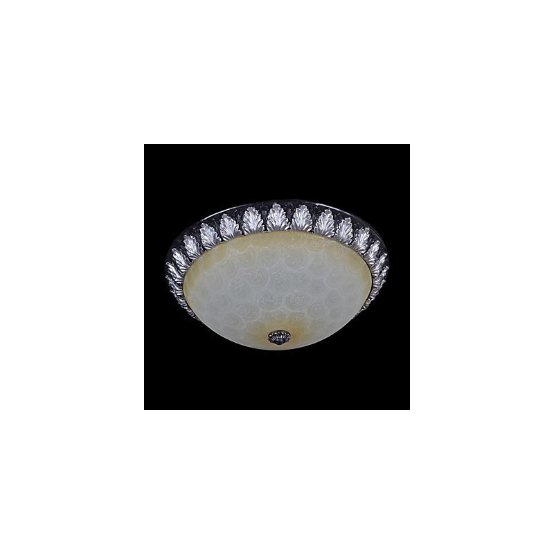 Plafonnier à motif en verre, résine, sculpture argentée, style européen classique