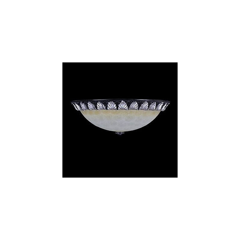 Plafonnier à motif en verre, résine, sculpture argentée, style européen classique