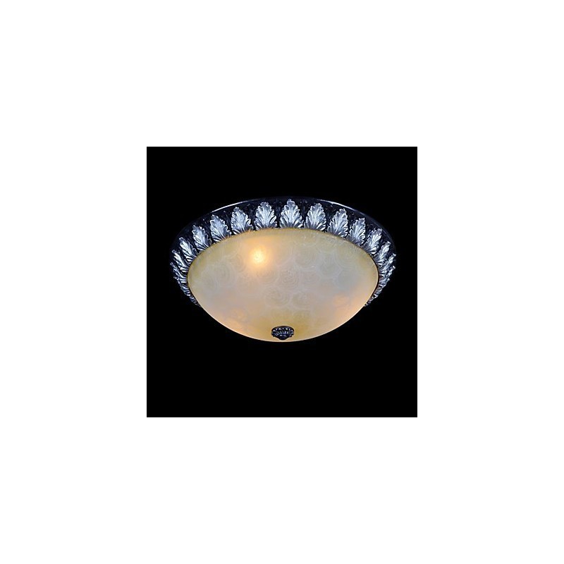 Plafonnier à motif en verre, résine, sculpture argentée, style européen classique