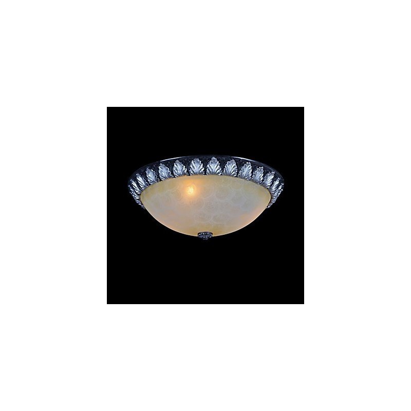 Plafonnier à motif en verre, résine, sculpture argentée, style européen classique