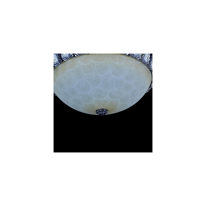Plafonnier à motif en verre, résine, sculpture argentée, style européen classique