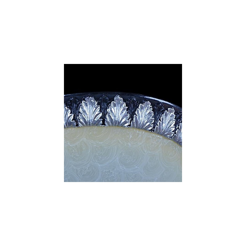 Plafonnier à motif en verre, résine, sculpture argentée, style européen classique