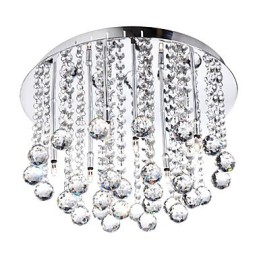 Plafonnier semi-encastré en cristal moderne à 8 lumières (culot d'ampoule G4)
