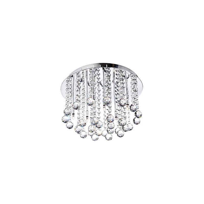 Plafonnier semi-encastré en cristal moderne à 8 lumières (culot d'ampoule G4)