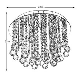 Plafonnier semi-encastré en cristal moderne à 8 lumières (culot d'ampoule G4)