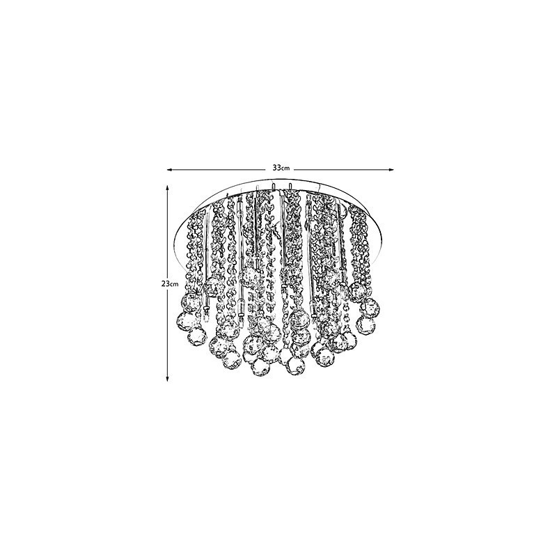 Plafonnier semi-encastré en cristal moderne à 8 lumières (culot d'ampoule G4)