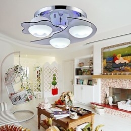 Plafonnier 3 lumières moderne et tendance en acier inoxydable blanc