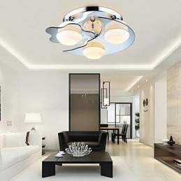 Plafonnier 3 lumières moderne et tendance en acier inoxydable blanc