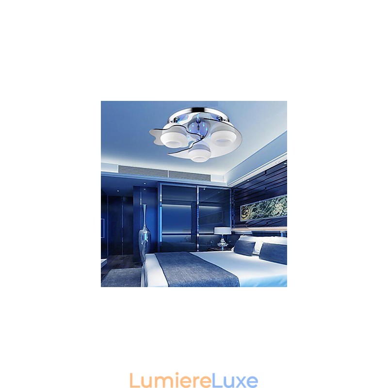 Plafonnier 3 lumières moderne et tendance en acier inoxydable blanc
