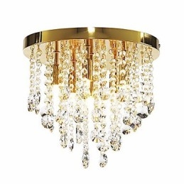 Plafonnier semi-encastré en cristal moderne à 6 lumières (culot d'ampoule G9)