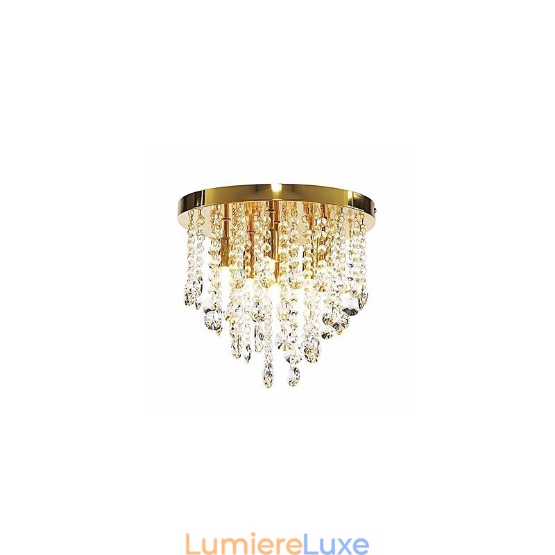 Plafonnier semi-encastré en cristal moderne à 6 lumières (culot d'ampoule G9)